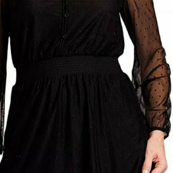 Romper Black Semi Sheer Sleeves By Daniel Rainn ❤ RET $69 - Picture 9 of 12